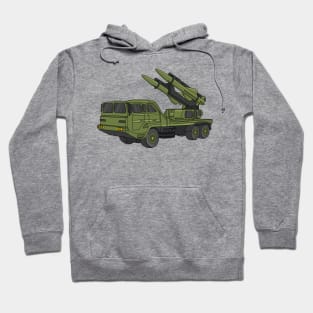 Military missile truck cartoon illustration Hoodie